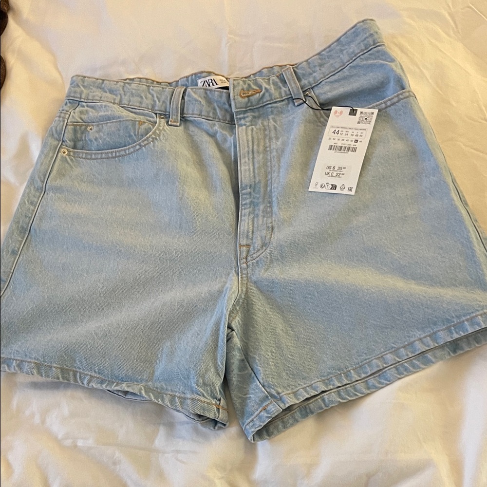 Zara Women's Soft Blue Jean Shorts